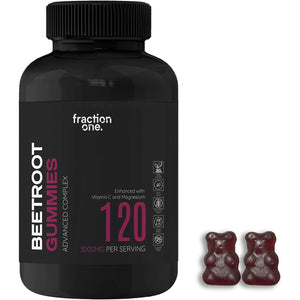 Fraction One Beetroot Gummies – 120 Gummies – 3000 Mg per Serving, 5:1 Extract - Enhanced with Vitamin C and Magnesium – Supports Blood Pressure, Vegan, Nitric Oxide Supplement – 60 Days Supply