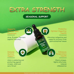 Oregano Oil Drops 100% Pure & Undiluted Potent Min 92% Carvacrol | 30Ml Max-Strength Wild Mediterranean Essential Oil of Oregano Support for Cold, Cough, Sore Throat & Gut Health | Bottled in the UK