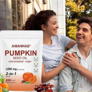 300 PCS Pumpkin Seed Oil Capsules,Pumpkin Seed Extract | 2 in 1 Pumpkins Seed Oil for Hair Growth, Cold Pressed, Supports Hair, Heart, Skin Supplement | Non-Gmo | Gluten Free