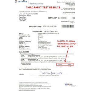 Magnesium Glycinate (Bisglycinate), 2 Month Supply - 240 Capsules, 2750Mg (303Mg Magnesium), Chelated Magnesium Supplements, Highly Bioavailable, Made in UK - GMP Certified - Love Life Supplements