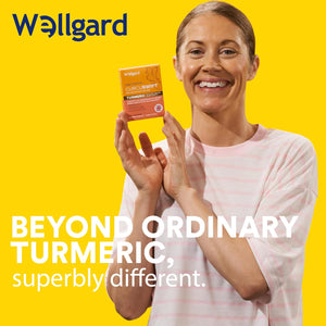 Wellgard Curcuswift Turmeric - High Strength Turmeric Supplement, Curcumin with Vitamin D3 & Ginger for Immune Support & Bone Health
