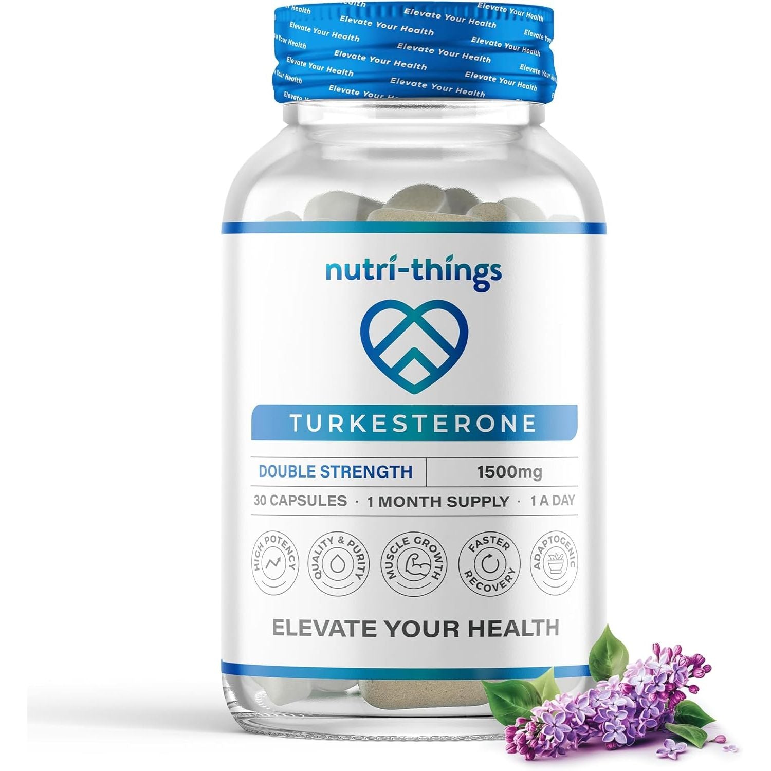 Turkesterone Capsules - 1500Mg Turkesterone - Muscle Growth and Recovery Support - Adaptogenic Properties - One Month Supply - Non-Gmo, Gluten-Free - 30 Capsules