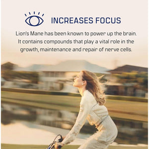 Dirtea Lion'S Mane Oganic Mushroom Powder – Enhances Focus, Memory & Digestion. 60G Tin with 30 Servings and Serving Spoon. 100% Pure Lions Mane Powder for Wellness.