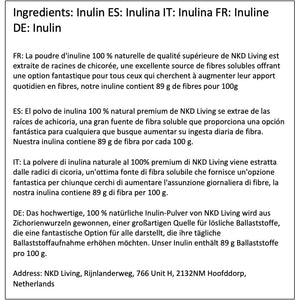 NKD Living Inulin High Grade Prebiotic Fibre Powder (1 Kg) - Manufactured in the EU - Fibre Prebiotic Supplement