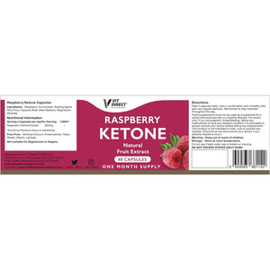 Vit Direct - Raspberry Ketone Capsules - Weight Loss Supplements - 60 Capsules - One Month Supply - Natural Fruit Extracts - Boost Metabolism - Increase Energy - Suppress Appetite