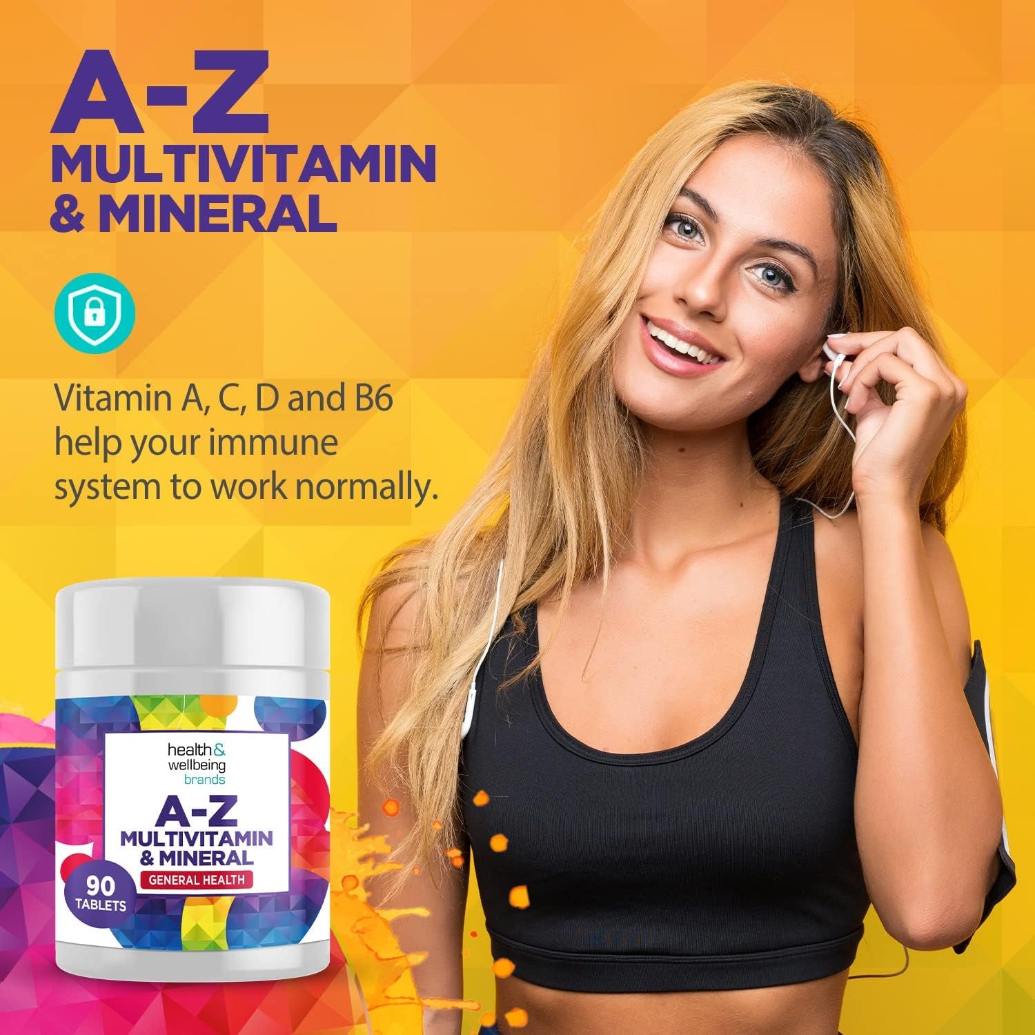 A-Z Multivitamin and Minerals Tablets, Vitamins for Men'S and Women'S, 23 High Strength Vitamins and Minerals Including Iron, Zinc Vitamin C and More (90)
