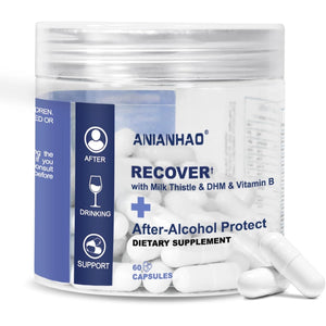 Liver Support Recover | Liver Detox Supplement with DHM + L-Cysteine | Feel Better after Drinking & Support Your Liver | 12 Doses | Dihydromyricetin, Cysteine, Prickly Pear, B-Vitamins, Ginger