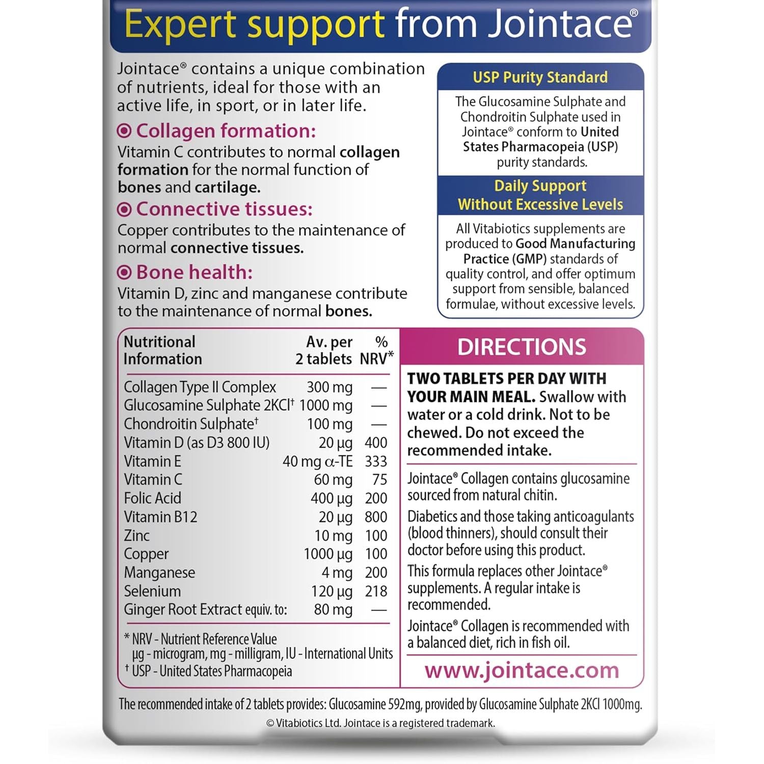 Vitabiotics Jointace Collagen - 30 Tablets