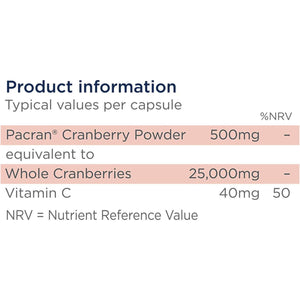 Healthspan Super Strength Cranberry (60 Capsules) | for Immune Health and Wellbeing | Equivalent to 25000 Mg Whole Fresh Cranberries | Highly Concentrated Formulation | Added Vitamin C | Vegan
