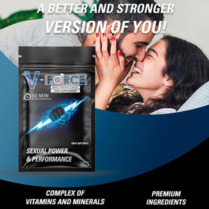 V-Force 30 Pills 100Mg - Boosted Stamina & Performance for Men - Stronger, Harder & Enhanced Firmness - Natural Male Food & Herbal Supplement for Prolonged Results