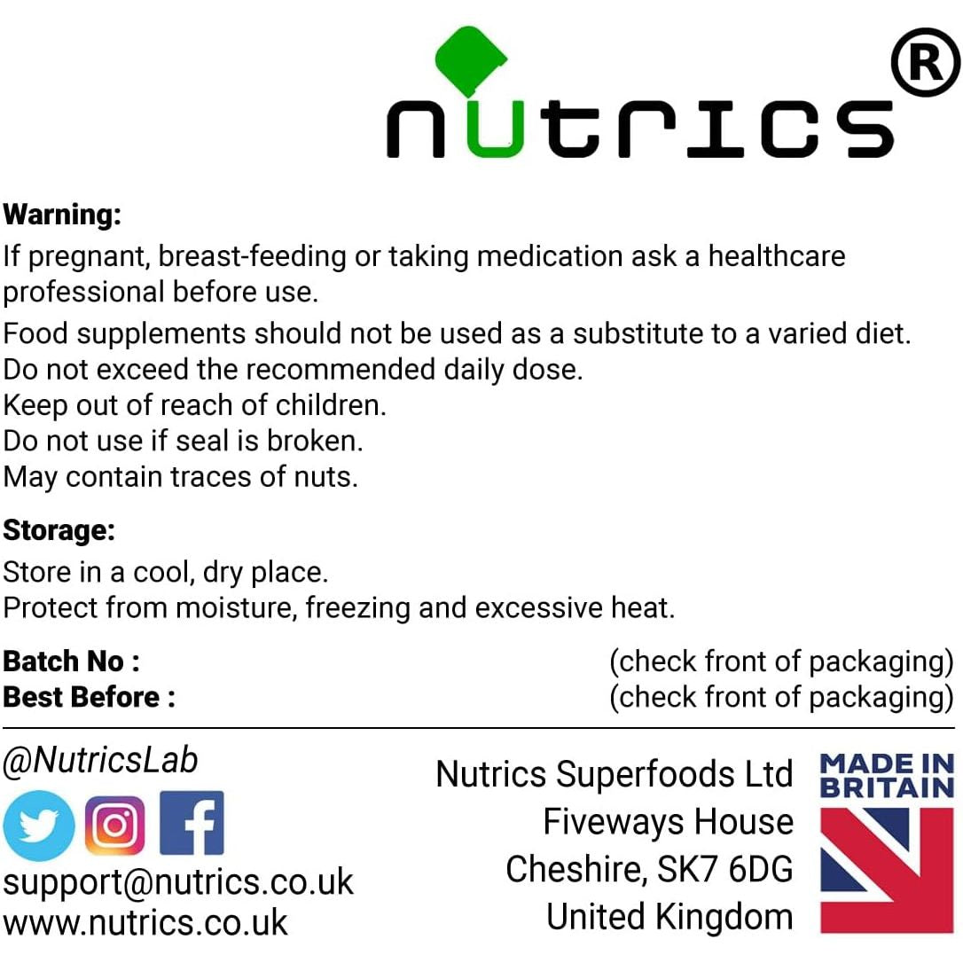 Nutrics® Wild Lettuce ARUGULA Extract 5000Mg (Per Capsule) X 60 V Capsules - 10:1 Extract - Ten Times Stronger (2 Months Supply) Vegan Vegetarian Dietary Supplement