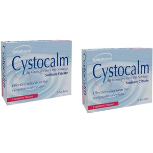 Set of 2 Pack Cystitis Relief from Burning Pain, Cystocalm 12 Sachets 4G Granules Cranberry