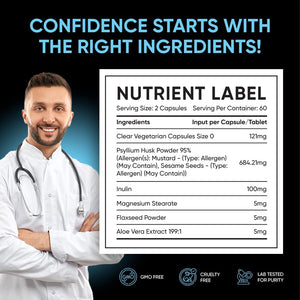 Friend of Dorothy - Bottom Fiber Supplement for Effortless Prep Time - Helps Promote Digestive Regularity - Psyllium Husk Based - for Men Who Bottom, 120 Capsules