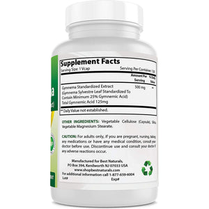 Best Naturals Gymnema Sylvestre Leaf 500 Mg 120 Capsules