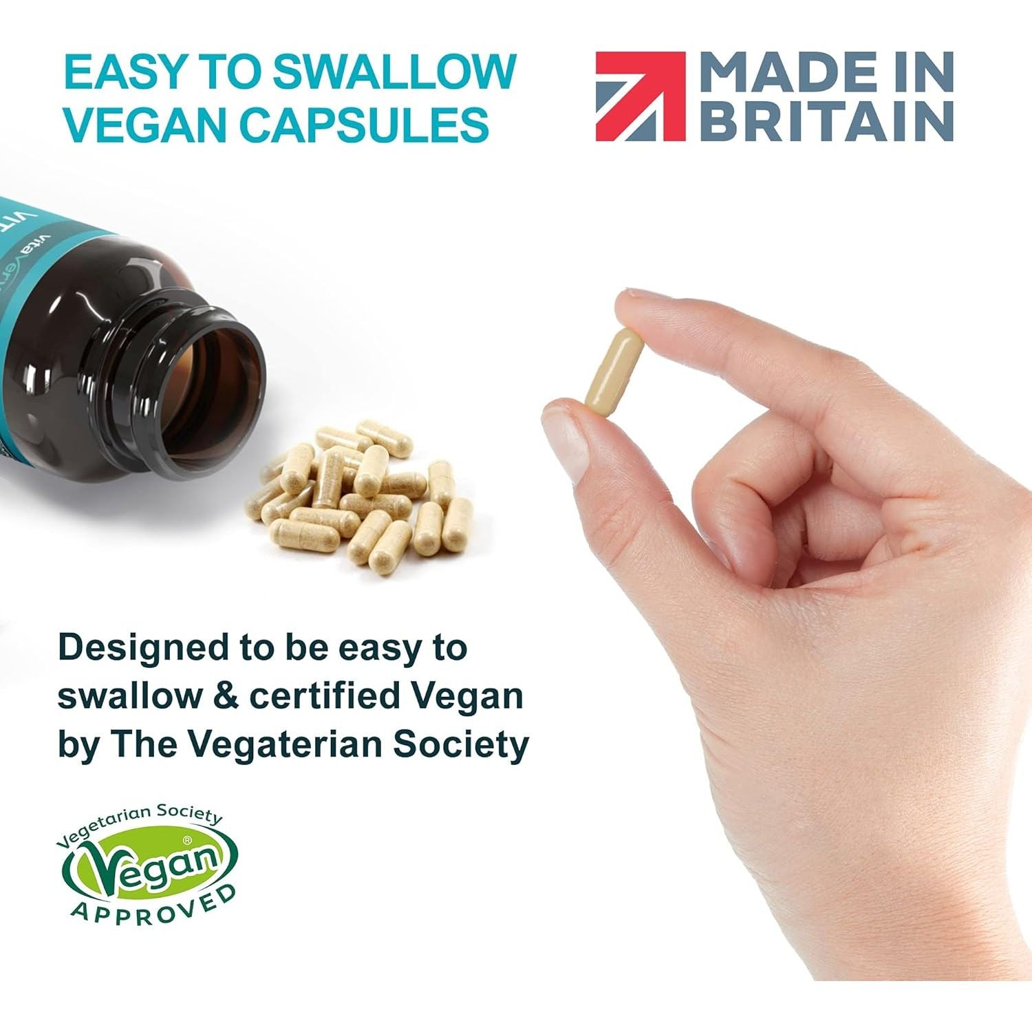 Vita Calm All-In-One Stress Relief with Ashwagandha KSM 66 12000Mg (High Strength 12 to 1 Extract), Passion Flower, Lemon Balm, Bacopa, L- Theanine, Magnesium, B Complex, Folate & Zinc