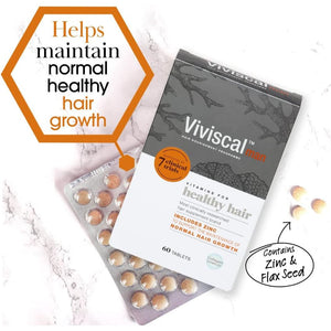 Viviscal Hair Supplement for Men, Natural Ingredients with Rich Marine Protein Complex Aminomar C, Zinc & Flax Seed, Contributes to Healthy Hair Growth, Pack of 60 Tablets, 1 Month Supply, 1 Pack