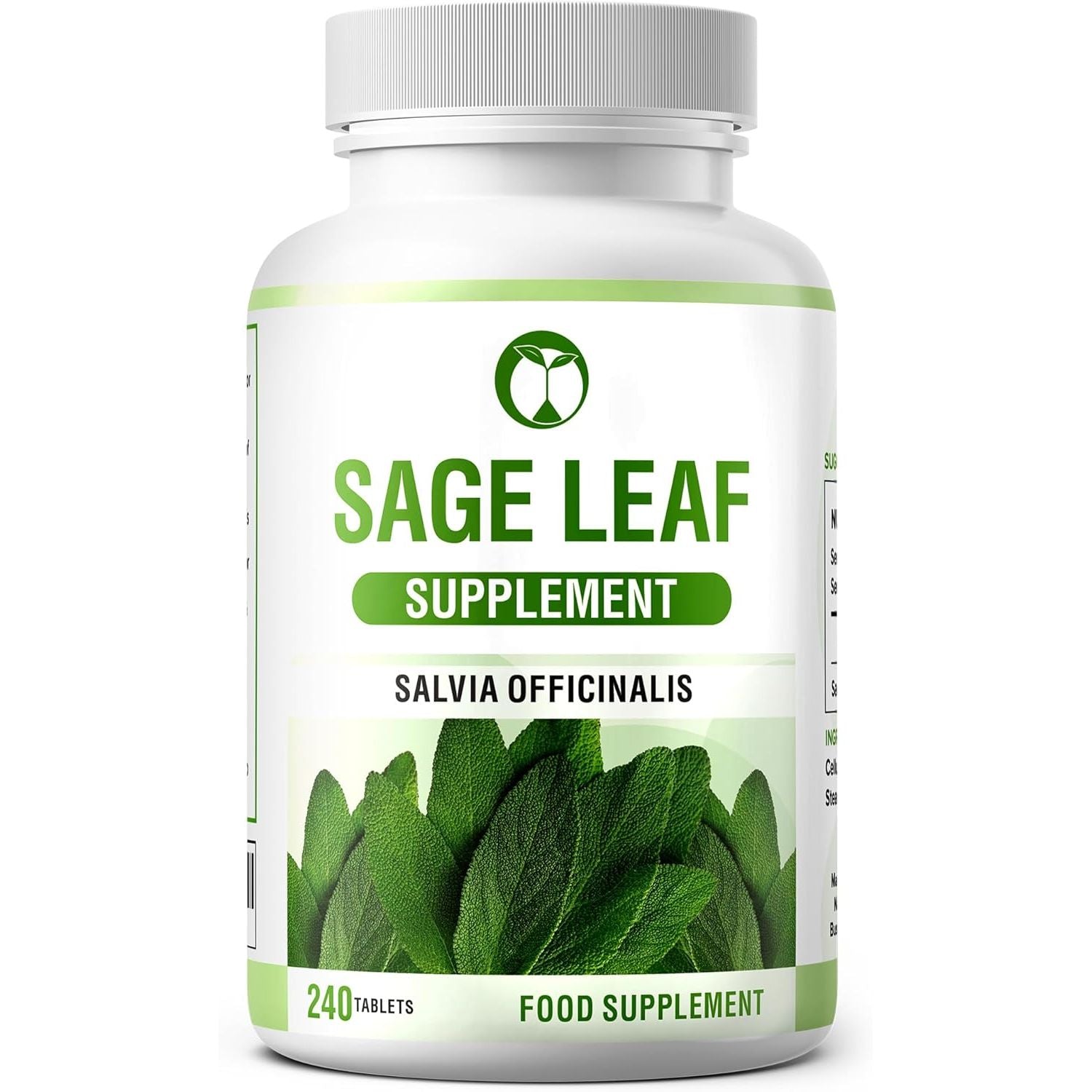 Sage Leaf Supplement | 240 Tablets | Salvia Officinalis Extract | Made in the UK | Vegan Friendly & Gluten Free (240)