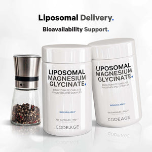 Codeage Liposomal Magnesium Glycinate Supplement, 4-Month Supply, Bisglycinate Magnesium Chelate, Chelated Magnesium Mineral Capsules, Bioavailable Non-Gmo Vegan Gluten-Free, 120 Capsules