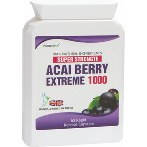 Acai Berry Extreme 1000 Pure Detox 60 Capsules Weight Management Supplement