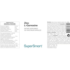Supersmart - Zinc L-Carnosine - Gut Health & anti Inflammatory Supplement - Help Reduce Acid Reflux | Non-Gmo & Gluten Free - 90 Vegetarian Capsules