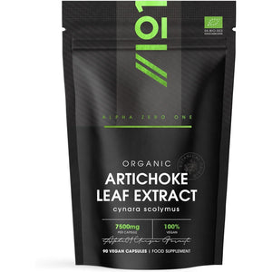 Organic Artichoke Extract 7500Mg - High Strength Cynara Scolymus Supplement - 90 Vegan Capsules (3 Months Supply) - Resealable and Recyclable Pouch - by Alpha01