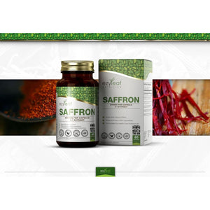 EZ Saffron Supplement | 60 High Strength Saffron Capsules - 200Mg (From 4:1 Extract) Safron Herb Extract per Serving | Non-Gmo, Gluten & Allergen Free | Manufactured in the UK