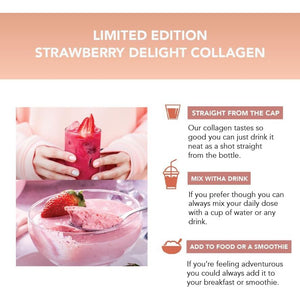 Reverse Life - Bovine Collagen Supplements - Nails, Skin, Hair Supplements for Women and Men - Hair Care Contains Biotin, Vitamin D3, Folic Acid, Hyaluronic Acid - Strawberry Delight Flavour - 500Ml