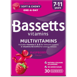 Bassetts Vitamins 7-11 Years Raspberry Flavour Multivitamins 30 Gummies