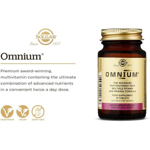 Solgar Omnium Tablets - Food Supplement, Pack of 90 Tablets - 47 Active Ingredients - with N-Acetyl-L-Cysteine, Vitamin a and Flavonoids - Vegan