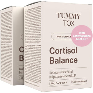 Cortisol Reducing Supplement with Ashwagandha KSM 66, Rhodiola Rosea with Magnesium, Vitamin B6, and Vitamin B5-120 Capsules by Tummy Tox Cortisol Balance