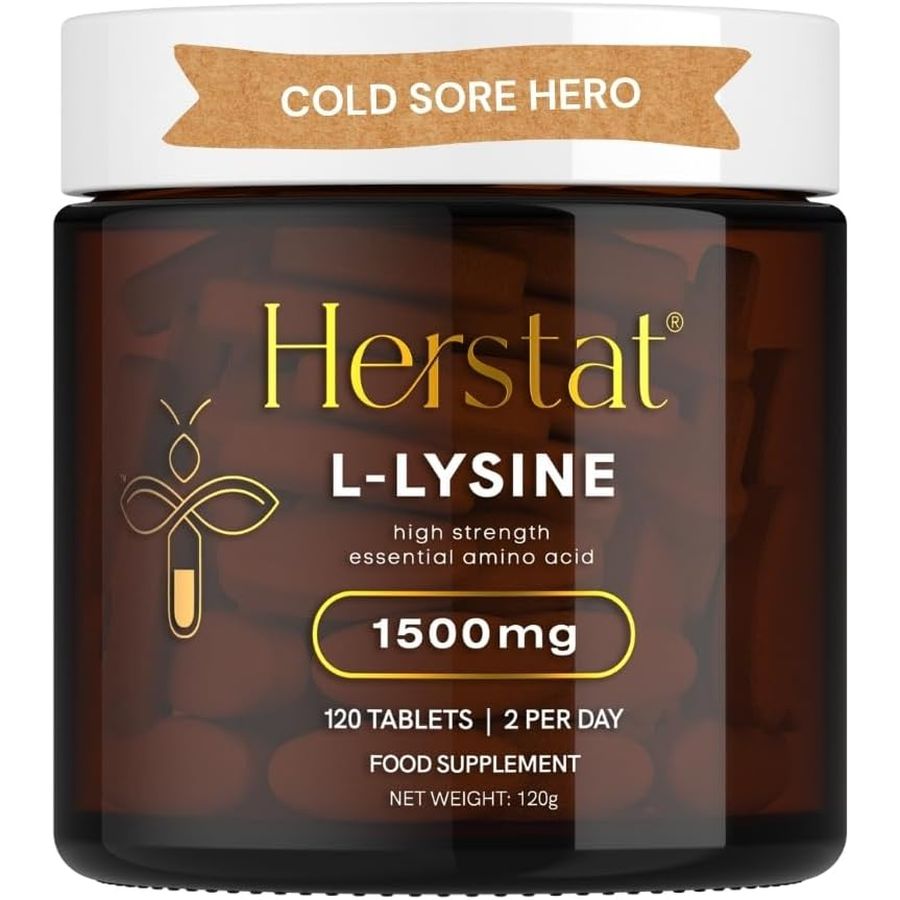 Herstat L-Lysine 1500Mg | High Potency Essential Amino Acid, Vegetable Tablets, 120Ct