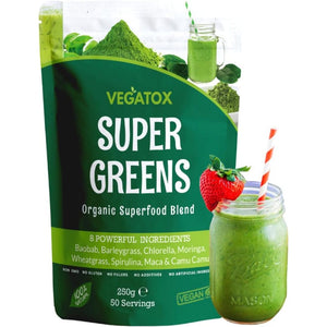 Organic Super Greens Powder 50 Servings | Boost Energy, Digestion & Immunity | Green Powder Superfood | Vegan, 100% Natural & Alkaline | No Gluten, No Artificial Ingredients