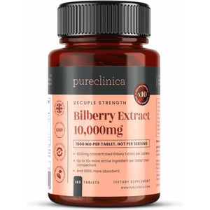 Bilberry Extract 10,000Mg X 180 Tablets - 6 Months Supply - 10 X More Anthocyanidins