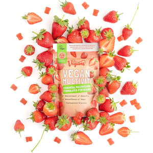 Vegums Multivitamin for Vegans – Natural Vegan Gummy Vitamins with B12, D3, Iodine & Selenium – Sugar-Free – Plastic-Free – 30 Gummies – Vegan Supplement for Adults & Kids