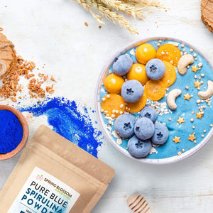 75G Blue Spirulina Powder 100% Natural Phycocyanin Vibrant Blue Colour Premium Quality Vegan Superfood Packed with Antioxidants, Protein, Vitamins & Amino Acids, Nutrient-Dense Immune System Booster