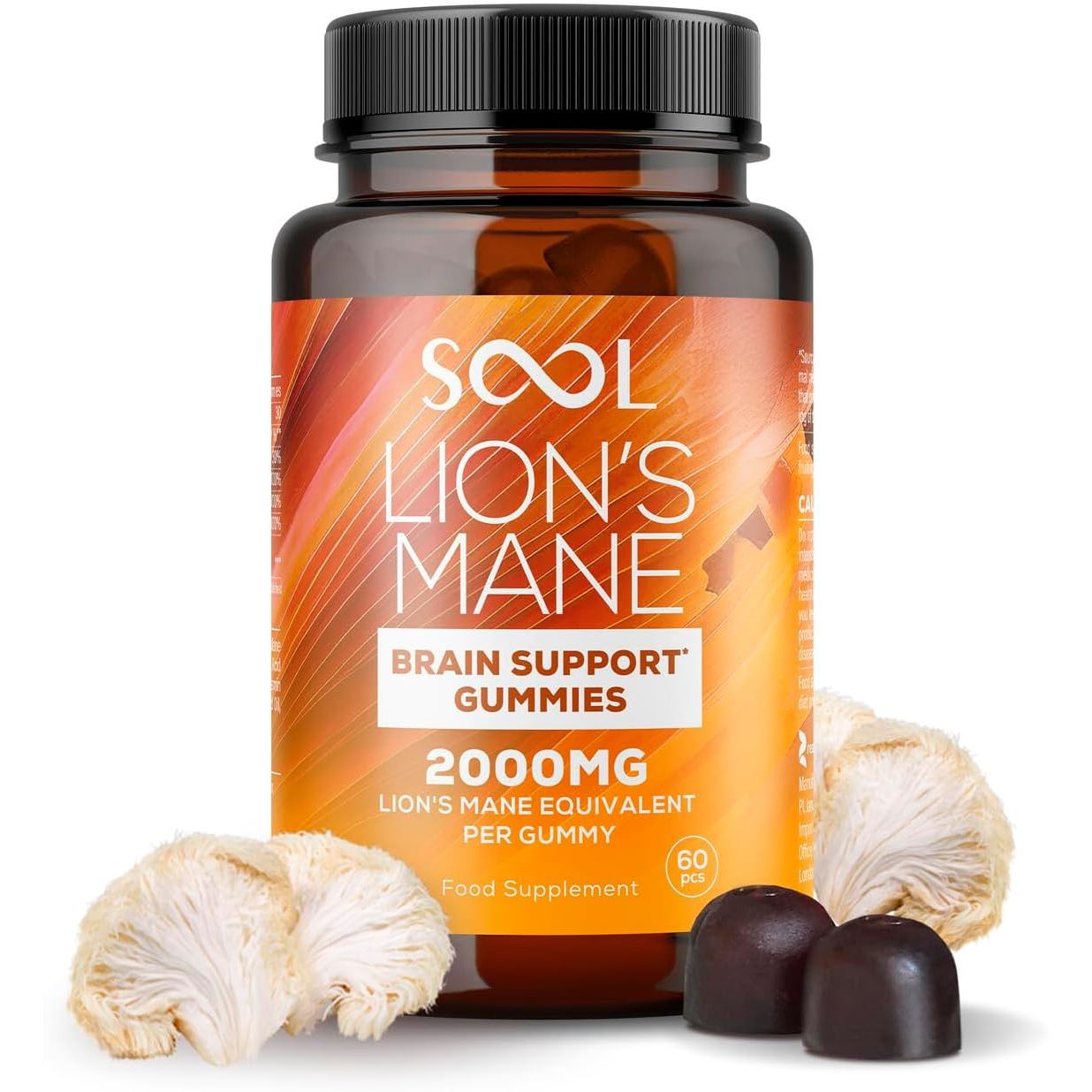 SOOL Lion'S Mane Mushroom Gummies, 2000Mg, 60Pcs