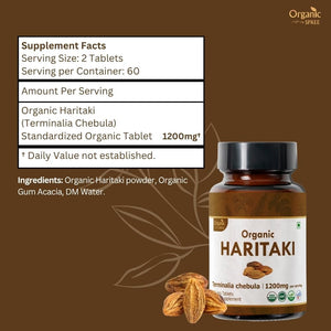 ORGANIC SPREE HARITAKI 120 Tablets | Terminalia Chebula (Haritaki) | USDA Organic Certified | Organic and Natural 120Tab (1)