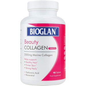 Bioglan Collagen Tablets | 2500Mg | Hydrolysed Marine Collagen |Hyaluronic Acid | Resveratrol | Biotin | Selenium & Vitamin C | 90 Tablets