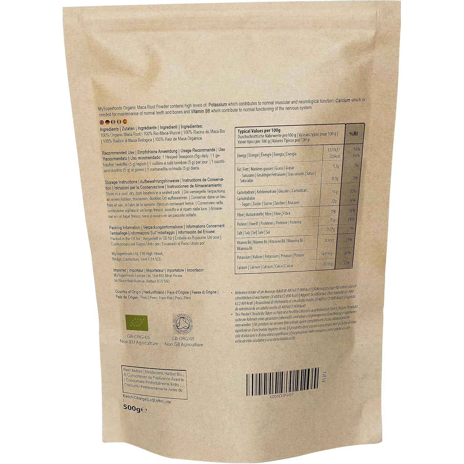 Mysuperfoods Organic Maca Root Powder 500G