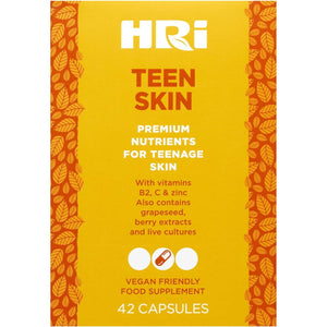 HRI Teen Skin Kids Vitamins - Multivitamin for Kids 12-18 Years - to Aid Health and Well Being of Teens. Healthy Immune System, Gut, Skin Care for Teenage Girls and Boys. 42 Vegan Capsules