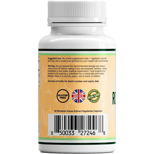 Double Wood Rhodiola Rosea | 90 Servings of 500Mg Rhodiola Rosea Complex Capsules | 3% Rosavins & 1% Salidrosides | a Powerful Adaptogen Sourced from High Altitude Environments | UK Manufactured