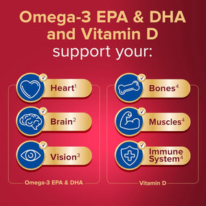 Seven Seas Cod Liver Oil High Strength Gelatine Free Omega-3 Fish Oil and Vitamin D, 120 Capsules