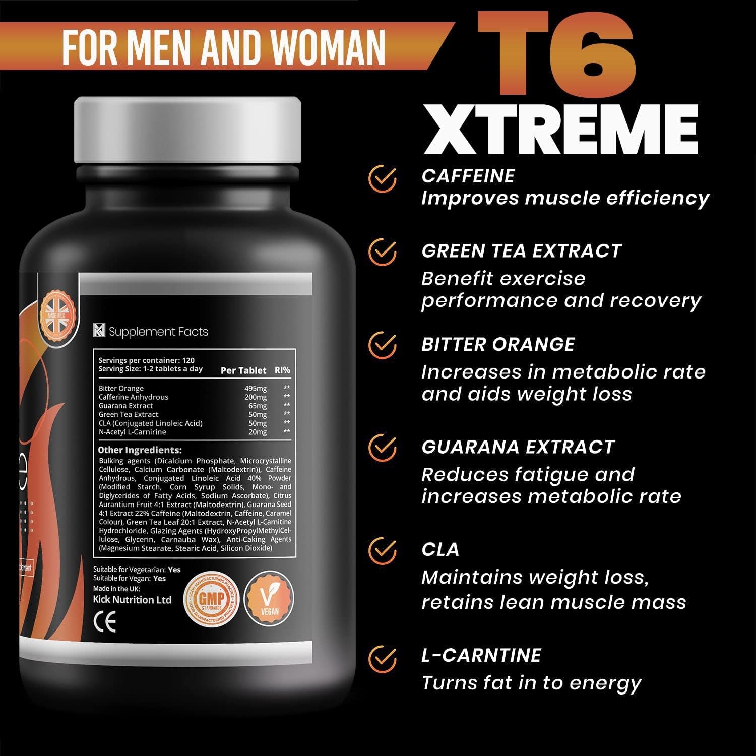 Xtreme T6 - Weight Loss - Keto Diet - Metabolism Booster / 120 Weight Management Supplements Pills | Vegetarian/Gluten Free Made in the UK