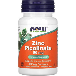 Now Foods – Zinc Picolinate 50Mg | Supports Immune and Skin Health – 60 Veg Capsules