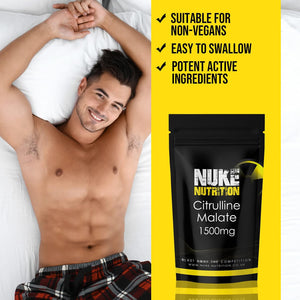 Nuke Nutrition L Citrulline Malate Capsules | 120 Capsules | High Strength 1500Mg Dose Supplement | Boost Circulation, Performance & Muscle Recovery | 100% Natural, Preservative & Filler Free | Vegan