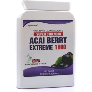 Acai Berry Extreme 1000 Pure Detox 60 Capsules Weight Management Supplement