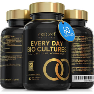 Advanced Probiotics for Gut Health | Expert Formulated Acidophilus Probiotic Gut Health Supplements, Bloating Relief | 60 Specialised Capsules with Bacterial Cultures, 150 Billion Cfu/G | Made in UK