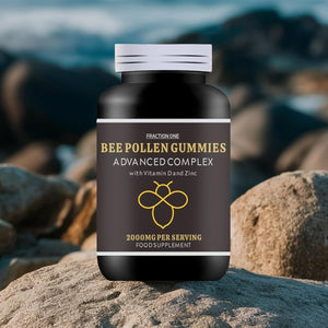 Fraction One Bee Pollen Gummies – 120 Gummies - 2000 Mg Bee Propolis with 100% NRV Vitamin D and Zinc per Serving – Vegan, Immune Boost, Anti-Inflammatory, Antiviral and Antibacterial –120 Days Supply