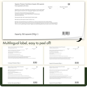 Swanson, Premium Triple Boron Complex (Boron Complex), 3Mg, 250 Capsules, High Strength, SOYA Free, Gluten Free, Non-Gmo