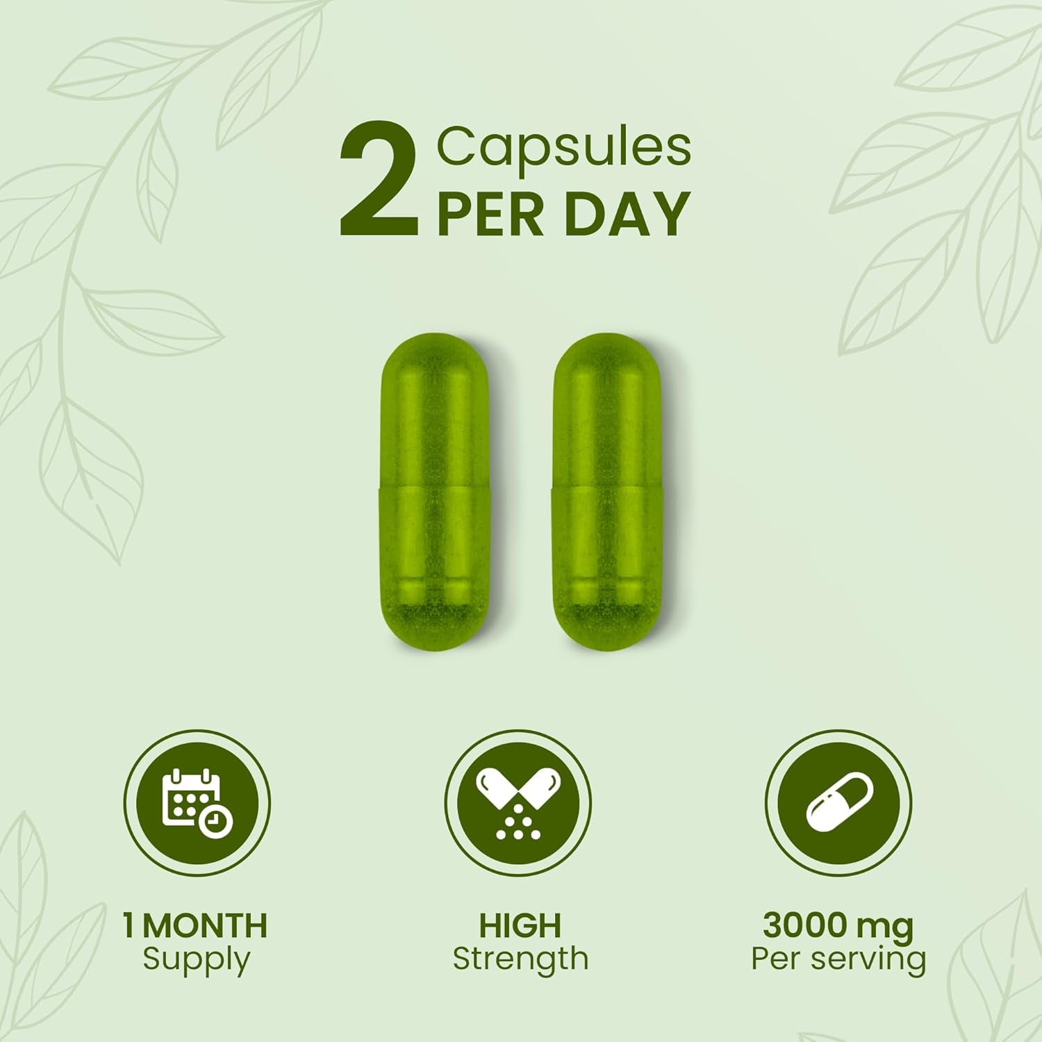 Advanced Moringa 60 Capsules 3000Mg | Two Capsules per Day for Wellness | 1 Month Supply | High Strength & Vibrant Moringa Powder for Vitality | Easy Swallow Natural Boost | Lovingly Made in the UK